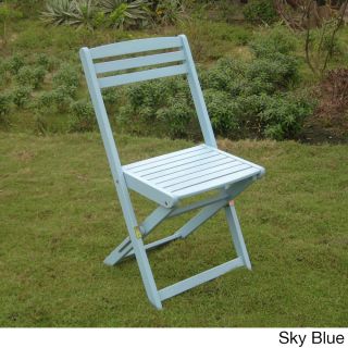 International Caravan Acacia Hardwood Sky Blue, Mint Green, Bard Red Folding Chairs (set Of 2) Blue Size 2 Piece Sets