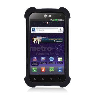 LG CONNECT 4G/MS840/LS840 ARMOR 3IN1 BK SILICON BK COVER BK Cell Phones & Accessories