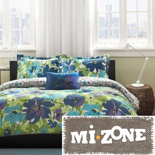 Mi Zone Mizone Anna 4 piece Comforter Set Blue Size Full  Queen