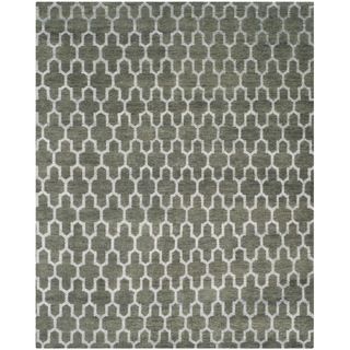 Safavieh Hand knotted Stone Wash Charcoal Wool/ Cotton Rug (8 X 10)