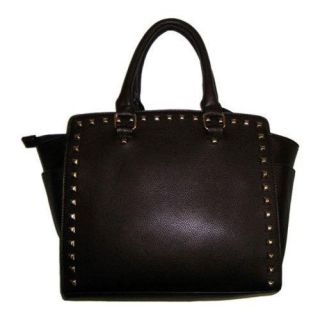 Womens Blingalicious Leatherette Handbag With Studs Q2026 Brown