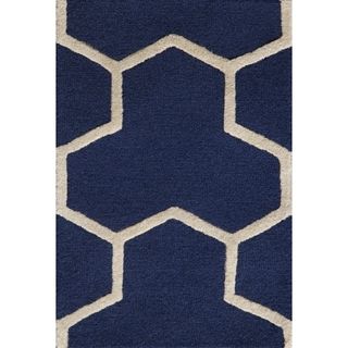Safavieh Handmade Moroccan Cambridge Navy/ Ivory Wool Rug With Cotton Canvas Backing (3 X 5)
