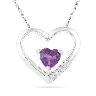 and diamond accent heart pendant in sterling silver orig $ 79 00 now