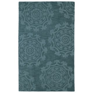 Trends Suzani Turquoise Wool Rug (80 X 110)