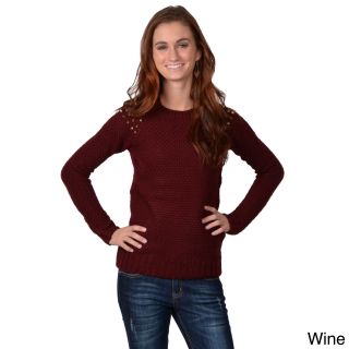 Journee Collection Journee Collection Juniors Long sleeve Scoop Neck Sweater Red Size S (1  3)