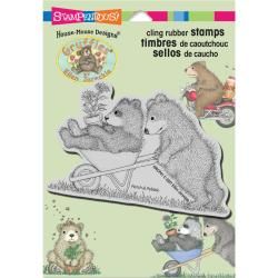 Stampendous Gruffies Cling Rubber Stamp 5.5 X4.5 Sheet   Wheel Bearrow