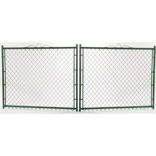 60 in x 11 ft 6 in Green Galvanized Steel Chain Link Drive Gate