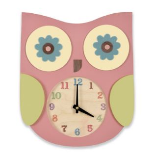 Tree by Kerri Lee Owl Clock CLOCK OWL PINK / CLOCK OWL GRN Color Pink