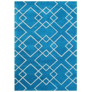 Handmade Alliyah River Blue Wool Rug (5 X 8)