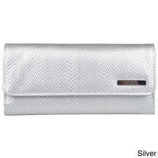 Kenneth Cole Reaction Womens Metallic Elongated Clutch Wallet With One Exterior Pocket