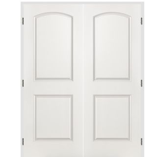 ReliaBilt 2 Panel Round Top Hollow Core Smooth Molded Composite Universal Interior French Door (Common 80 in x 48 in; Actual 81.5 in x 49.75 in)