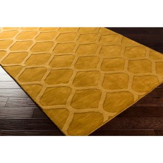 Surya Carpet, Inc Hand Loomed Norco Casual Solid Tone on tone Moroccan Trellis Wool Area Rugs (8 X 11) Gold Size 8 x 11