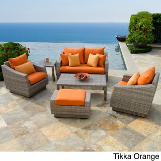Rst Brands Rst Brands Cannes 6 piece Love Seat And Club Chairs Set Orange Size 6 Piece Sets