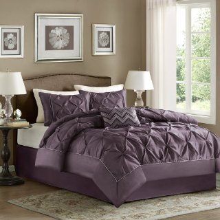 Home Essence Madeline 5 Piece Comforter Set, Queen, Plum   Comforter Plum Purple