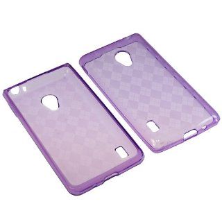 LG LUCID 2/VS870 TPU COVER T CLEAR, CHEKER PURPLE 505 Cell Phones & Accessories