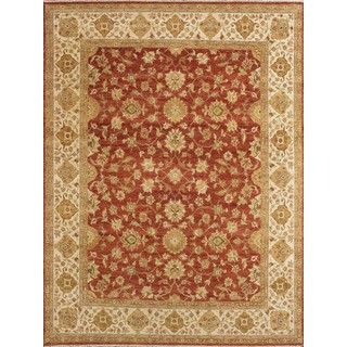 Hand Knotted Ziegler Rust Beige Vegetable Dyes Wool Rug (8 X 10)