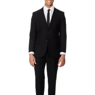 Caravelli Italy Mens Modern Fit Black 2 button Notch Lapel Suit