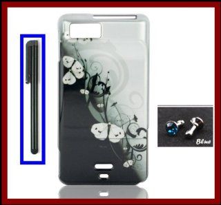 Case Cover for Motorola MB810 DROID X / MB870 DROID X2 Glossy Butterflies Design Snap on Case Cover Front/Back + Black Stylus Touch Screen Pen + One FREE Blue 3.5mm Bling Headset Dust Plug Cell Phones & Accessories