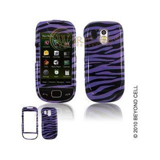 Zebra Stripes (Purple/Black) Shield Protector Case for Samsung Caliber SCH R850 Cell Phones & Accessories