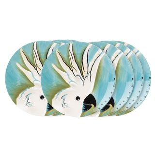 Fitz And Floyd Cockatoo Accent Blue Salad Plate (set Of 8)