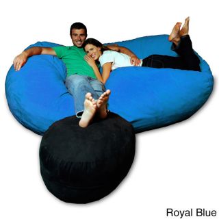 Theater Sacks Llc 7.5 foot Soft Micro Suede Beanbag Chair Lounger Blue Size Extra Large