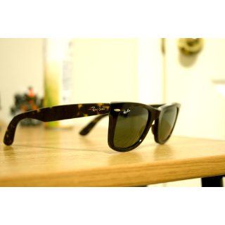 Ray Ban RB2140 Original Wayfarer Sunglasses 50 mm,Black frame/Crystal Green lens Ray Ban Clothing