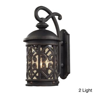 Tuscany Coast Weathered Charcoal Seeded Glass Outdoor Sconce