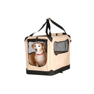 Great Paw 1.83 ft x 1.33 ft x 1.33 ft Beige Collapsible Pet Crate