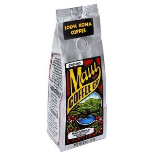 Maui Coffee Company 100% Kona Coffee (Ground), 7 Ounces (Pack of 2)  Grocery & Gourmet Food