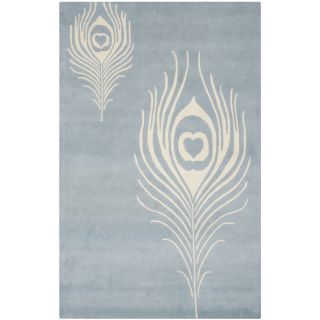 Safavieh Handmade Soho Light Blue/ Ivory New Zealand Wool/ Viscose Rug (76 X 96)