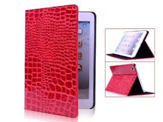 PU Leather Crocodile Croco Book Stand Case Smart Cover for iPad Mini Red Computers & Accessories