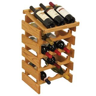 15 Bottle Dakota Wine Rack with Display Top (Light Oak) (25.625"H x 14"W x 12.875"D) Wine Bottling Equipment Kitchen & Dining