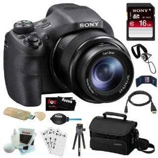 Sony DSC HX300 20.4MP Digital Camera with 50x Optical Zoom and 3 Inch LCD in Black + Sony 16GB SDHC + Camera Case + Micro HDMI Cable + Accessory Kit  Digital Slr Camera Bundles  Camera & Photo