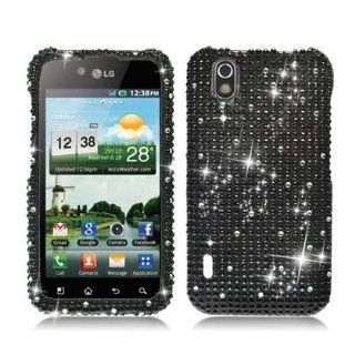Aimo Wireless LGLS855PCDI161 Bling Brilliance Premium Grade Diamond Case for LG Marquee/Ignite LS855/P970   Retail Packaging   Black Cell Phones & Accessories