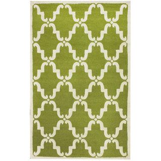 Nuloom Handmade Marrakesh Trellis Green Wool Rug (3 X 5)