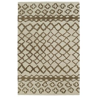 Hand tufted Utopia Prints Brown Wool Rug (96 X 136)