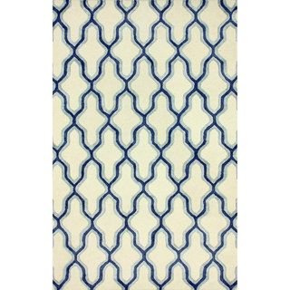 Nuloom Handmade Wool/ Viscose Trellis Rug Blue (76 X 96)