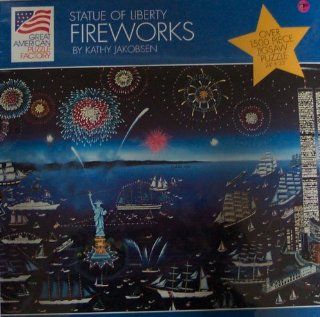 Great American Puzzle Factory; Statue of Liberty Fireworks 1500 Piece Puzzle Toys & Games