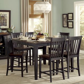 He Zachary Counter Height Sand Through Black/brown 7 piece Butterfly leaf Dining Set Black Size 7 Piece Sets