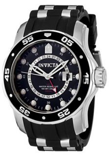 Invicta 6987  Watches,Mens Pro Diver GMT Black Polyurethane, Casual Invicta Quartz Watches