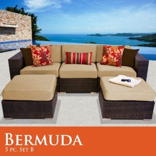 Bermuda 5 Piece Outdoor Wicker Patio Furniture Set 05B Sand  Outdoor And Patio Furniture Sets  Patio, Lawn & Garden