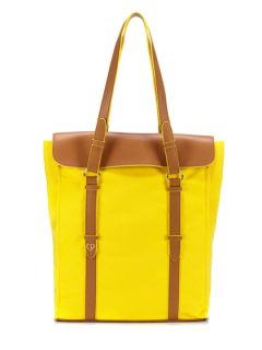 Leather Strap Canvas Tote by Charlotte Ronson