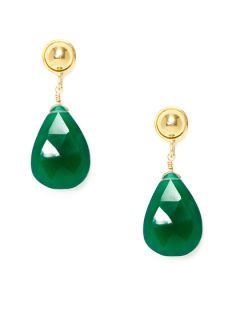 Green Onyx Teardrop Earrings by Mary Louise Designs