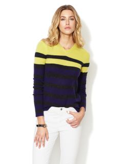 Cashmere Striped Hooded Sweater by Vkoo