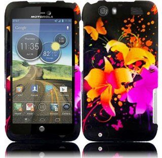 Motorola Atrix 3 MB886 Atrix HD Rubberized Design Cover   Heavenly Flowers Cell Phones & Accessories