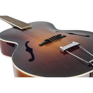 The Loar LH 600 VS Hand Carved Archtop Acoustic Guitar, Vintage Sunburst Finish Musical Instruments
