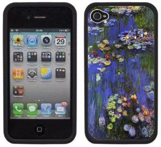 Monet Waterlilies Handmade iPhone 4 4S Black Hard Plastic Case Cell Phones & Accessories