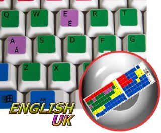 LEARNING ENGLISH UK COLORED PC KEYBOARD STICKERS (DESKTOP, LAPTOP AND NOTEBOOK) Computers & Accessories