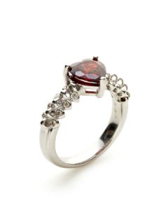 Eternity Garnet & Diamond Heart Ring by Di MODOLO