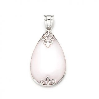 Himalayan Gems™ Pink Aragonite Pear Shaped Sterling Silver Pendant